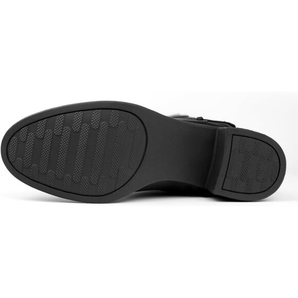 ⚡Women's Black Comfort Extra Wide Calf Pull On Side Zipper Knee High Boots - Picture 6 of 6